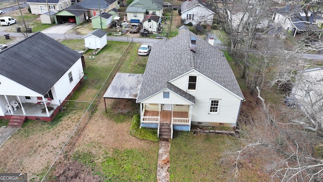 bird's eye view featuring a residential view