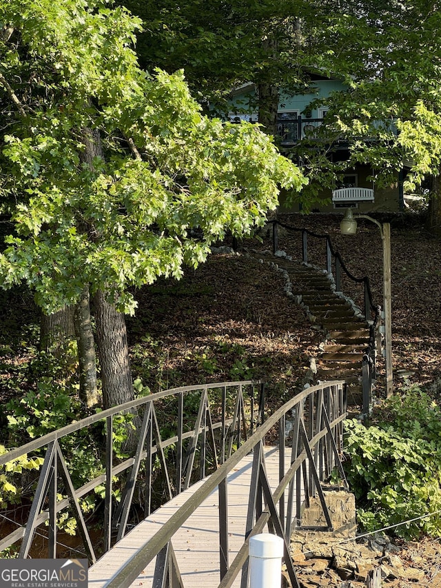 exterior space featuring stairway