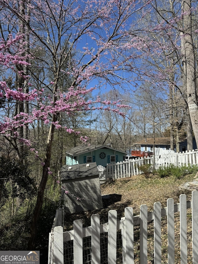 view of yard with a gate and a fenced front yard