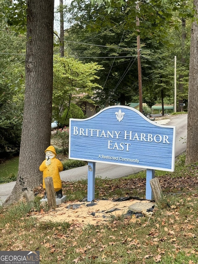 view of community sign