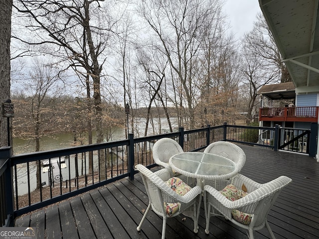 deck featuring outdoor dining space