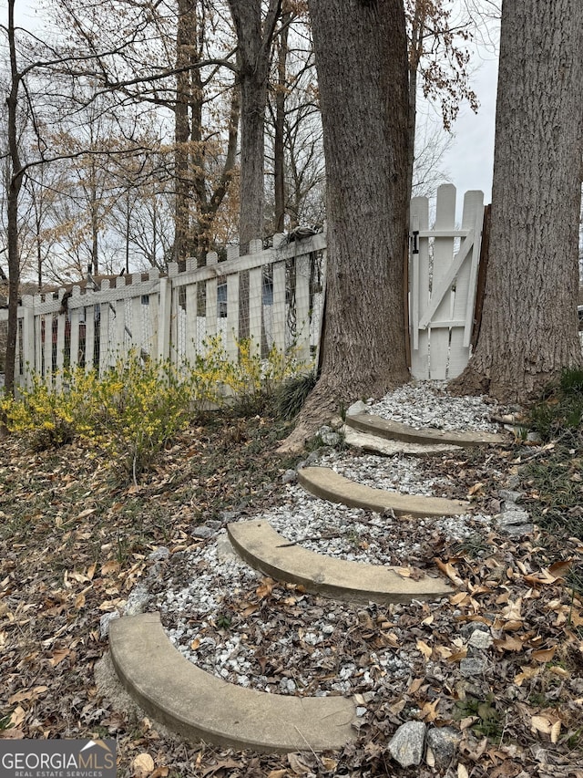 view of yard with fence