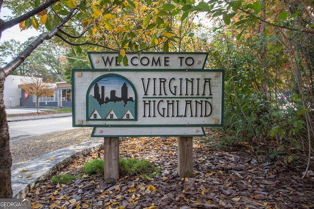 view of community sign