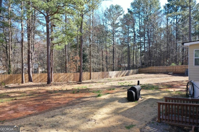 view of yard featuring fence