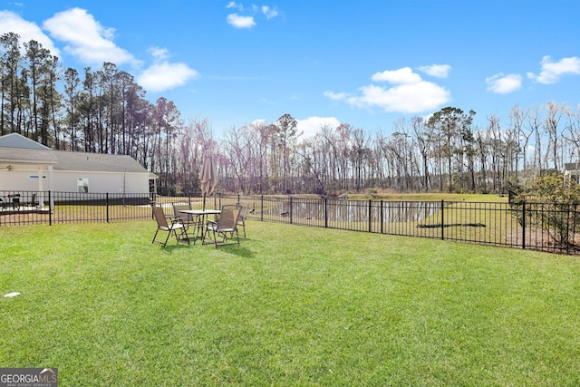 view of yard with fence