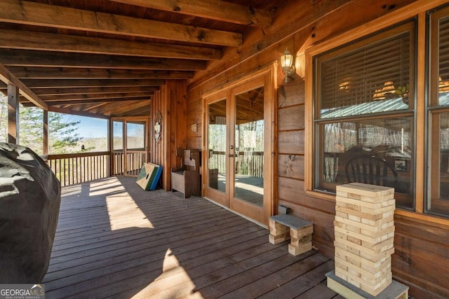 deck featuring french doors