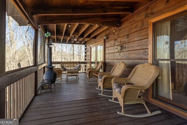 deck with french doors