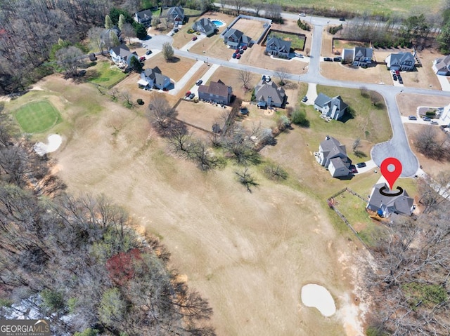aerial view featuring a residential view
