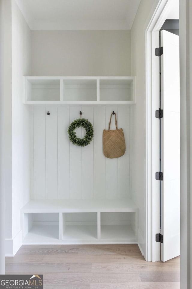 mudroom featuring wood finished floors