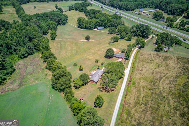 bird's eye view with a rural view