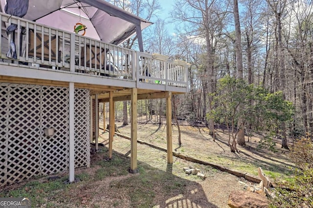 view of yard featuring a deck