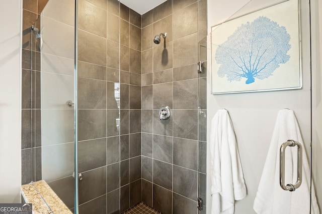 full bathroom with a stall shower