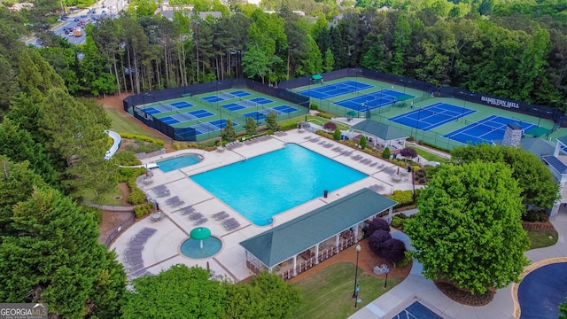 view of pool with fence