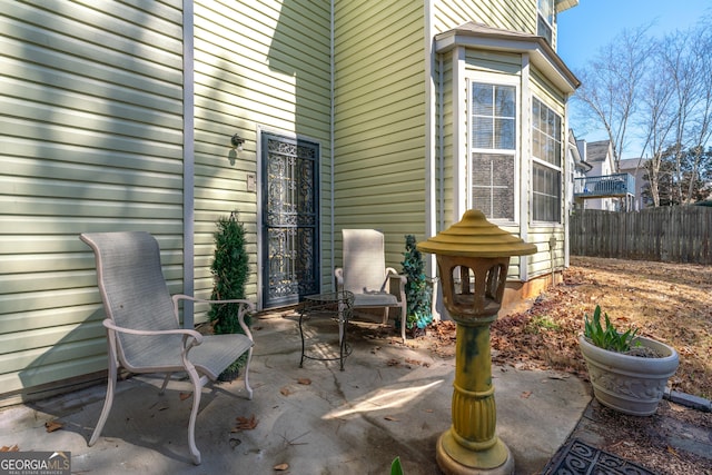 view of patio / terrace with fence