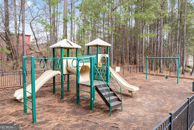 community playground with fence