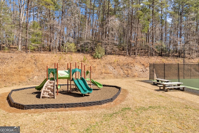 community playground featuring fence
