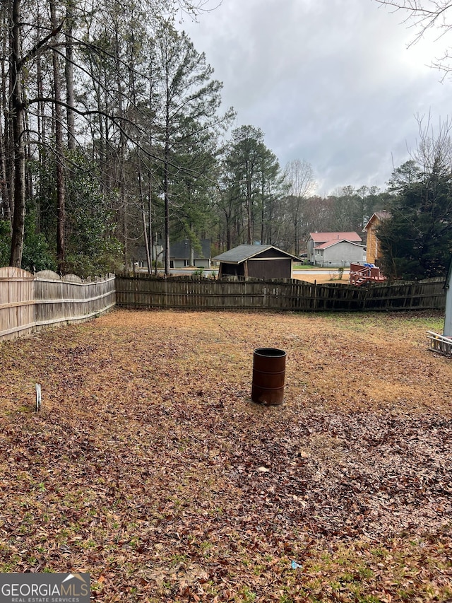 view of yard with fence