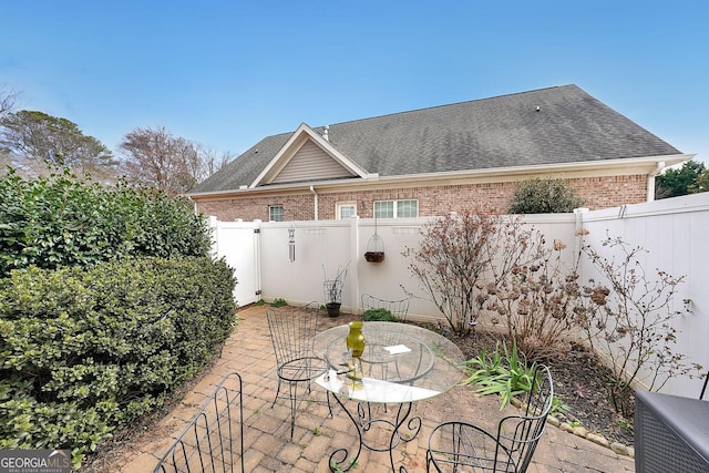 view of patio / terrace with a fenced backyard