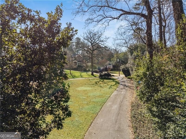 view of street with curbs