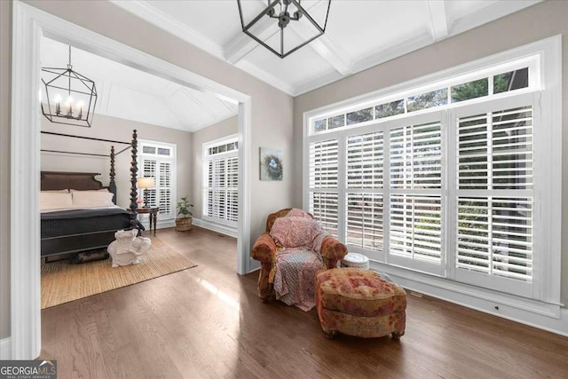 135 Newcastle Ct, Roswell, GA 30076 - sitting room featuring a chandelier and wood finished floors