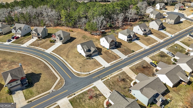 aerial view with a residential view