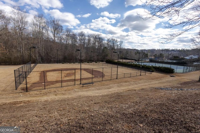 view of yard with fence