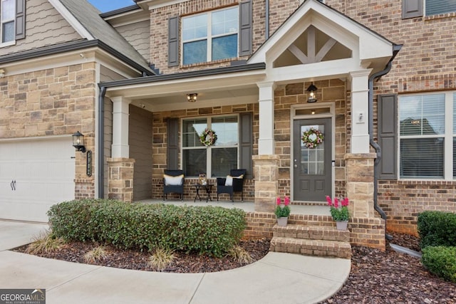 doorway to property with a porch