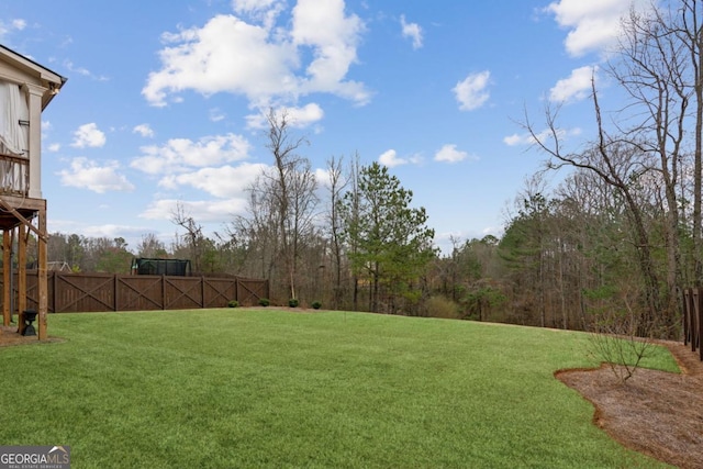 view of yard with fence