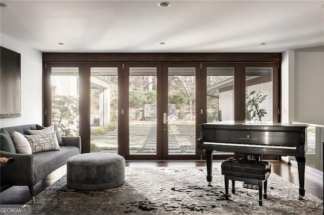 living area featuring wood finished floors