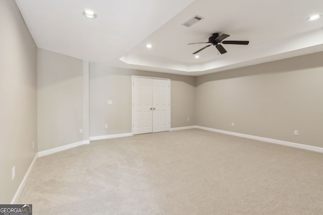 unfurnished bedroom with recessed lighting, visible vents, and baseboards