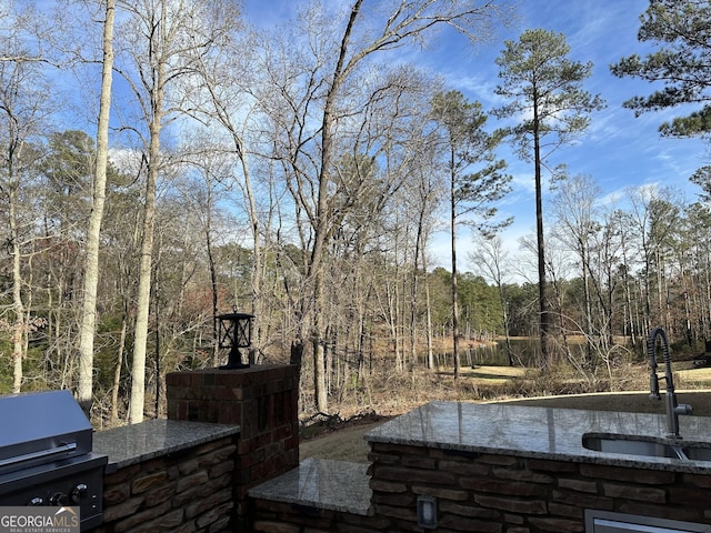 view of patio / terrace with area for grilling and a sink