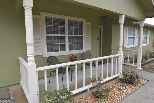 exterior space with covered porch