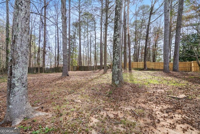 view of yard with fence