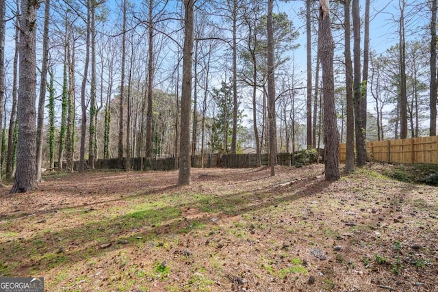 view of yard with fence