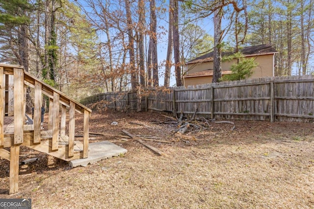 view of yard featuring fence