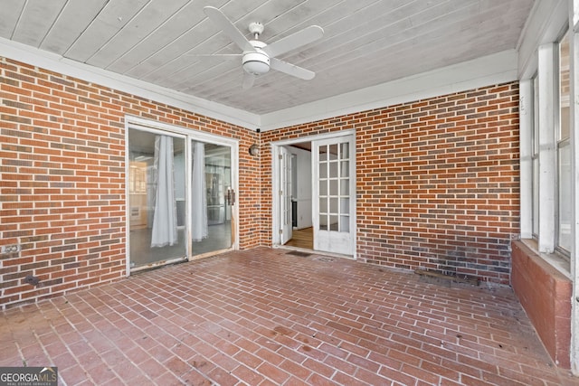 view of patio / terrace with a ceiling fan