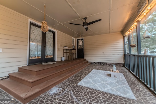12701 Ga Highway 96 E, Fort Valley, GA 31030 - sunroom / solarium with a ceiling fan and french doors