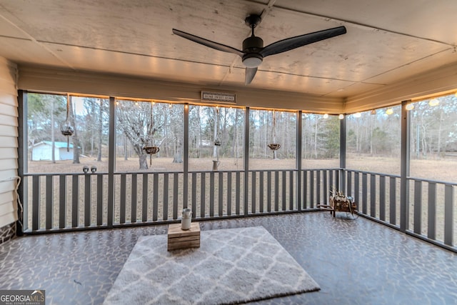 12701 Ga Highway 96 E, Fort Valley, GA 31030 - unfurnished sunroom featuring a ceiling fan