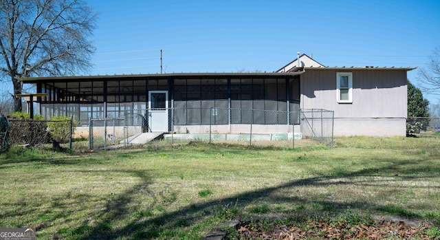 exterior space with a yard and fence