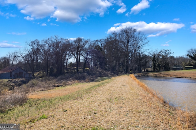 view of road featuring a water view