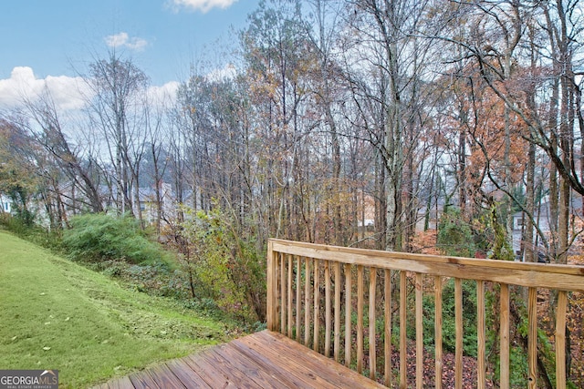 3682 Harvest Dr, Decatur, GA 30034 - wooden deck featuring a yard