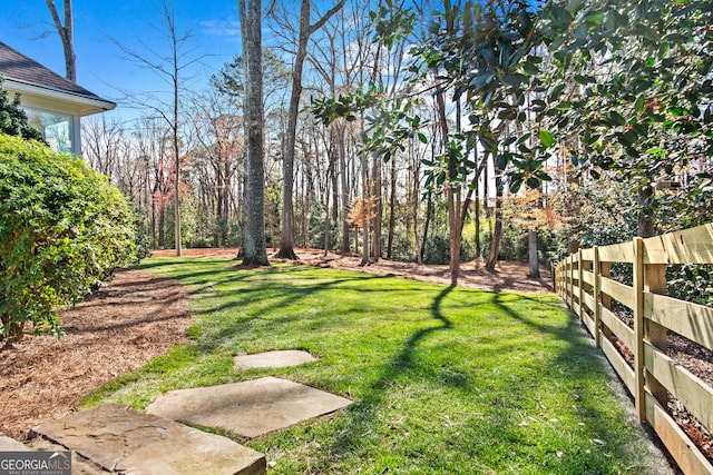 view of yard with fence