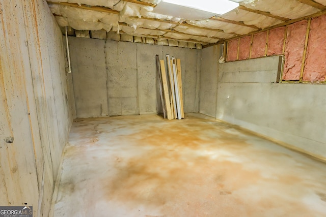 view of unfinished basement