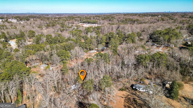 aerial view with a forest view