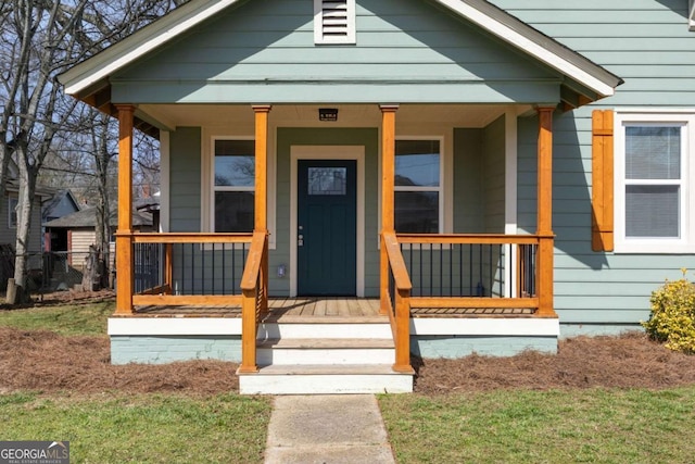 view of front of property with a porch
