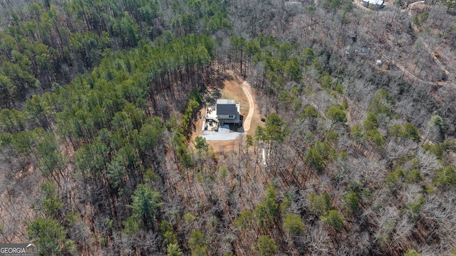 bird's eye view with a forest view