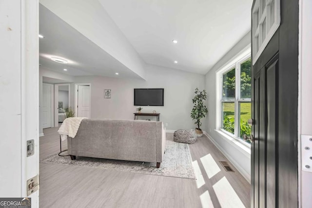 192 Hoke St, Maysville, GA 30558 - living room featuring recessed lighting, visible vents, a wealth of natural light, and light wood-style flooring
