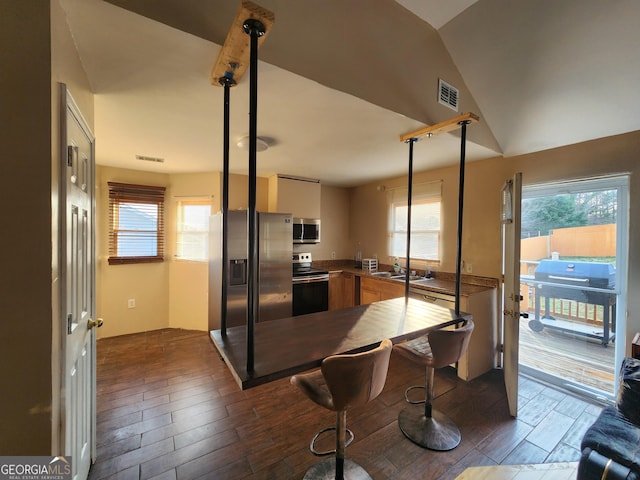 6160 Great Oaks Dr, Lithonia, GA 30058 - kitchen with a healthy amount of sunlight, visible vents, and stainless steel appliances