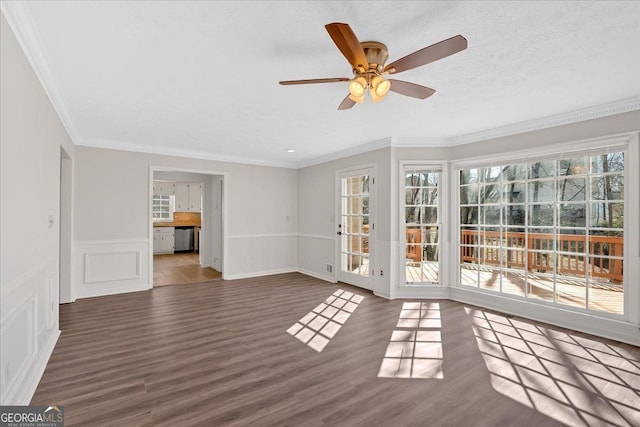 interior space featuring ceiling fan