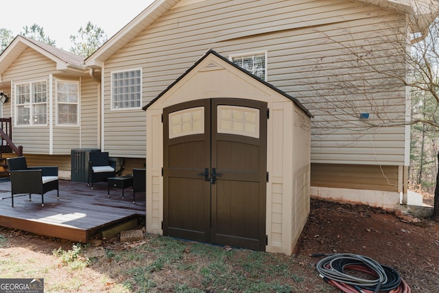 view of shed